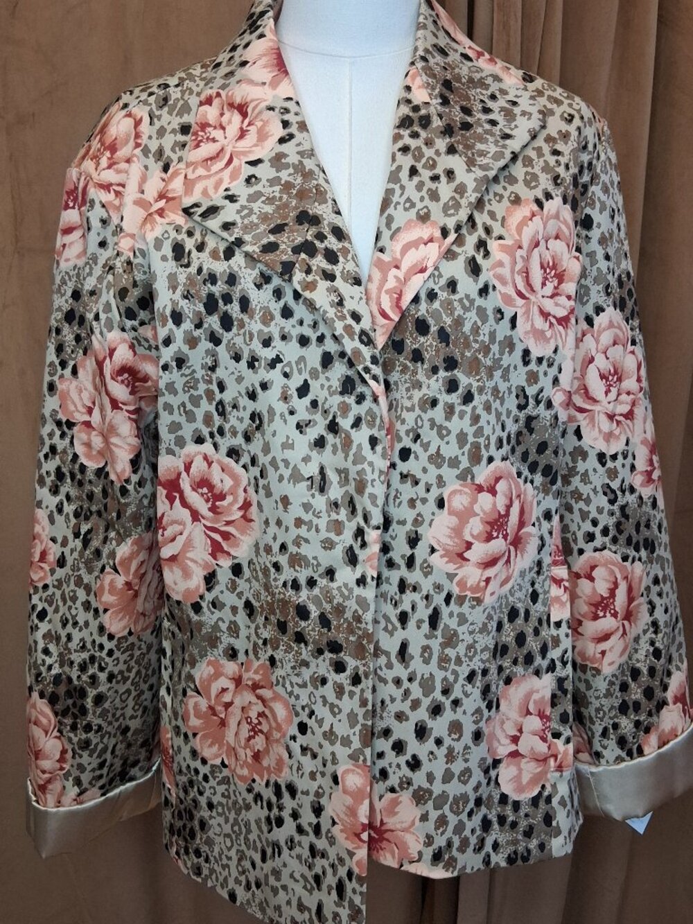 Guillaume Animal Print Pink Rose Blazer Size L